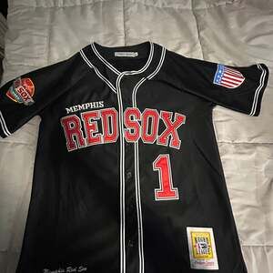 Vintage True Fan Boston Red Sox Black and Red Fashion Baseball Jersey